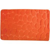 msv Badteppich Badvorleger Duschvorleger Kieselstein Badematte waschbar, schnelltrocknend, rutschfest 40x60 cm – Orange