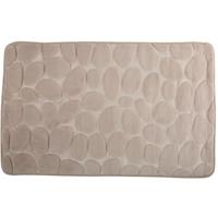 msv Badteppich Badvorleger Duschvorleger Kieselstein Badematte waschbar, schnelltrocknend, rutschfest 40x60 cm – Beige