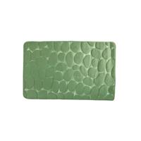 MSV Badkamerkleedje/badmat tapijt - kiezel motief - vloermat - groen - 50 x 80 cm aagpolig - Badmatjes