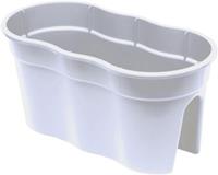 KHW Blumentopf Geländerblumentopf Flowerclip XL  2-er Set weiß
