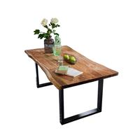 sam Esstisch Baumkante massiv Akazie nussbaum 200x100 schwarz