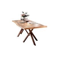 Tisch Akazie natur TISCHE-14 160x85x76cm Platte natur, Gestell antikbraun Platte Akazie, Gestell Stahl
