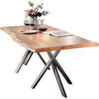 SIT Eettafel Tables met boomstam en opvallend onderstel van metaal, shabby chic, vintage