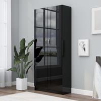 vidaXL Boekenkast 82,5x30,5x185,5 cm spaanplaat hoogglans zwart
