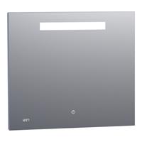 Saniclass Exclusive Line Clock spiegel 80x70cm met verlichting met klok aluminium 3880s