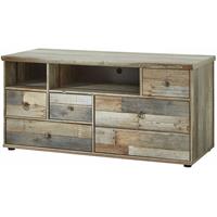 lomadox Lowboard TV-Unterteil Vintage Driftwood Braun BRANSON-36 BxHxT ca. 130x61x52cm