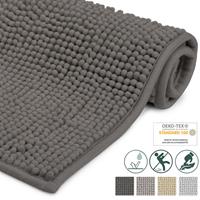 beautissu Badematte Badezimmerteppich BeauMare WR rutschfest 80x50cm Anthrazit - 