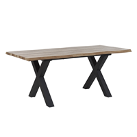 Beliani Eettafel lichtbruin/zwart 140/180 x 90 cm uitschuifbaar BRONSON