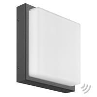 lcd LED Wandleuchte A-310563, Graphit, 13W, 910lm, 3000K, Aluguss, Opalglas, IP44, 250x250x95mm