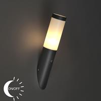 QAZQA Moderne buitenwandlamp donker grijs licht-donker sensor IP44 - Rox