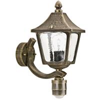albert Wandleuchte A-252844, braun-messing, stehend, mit Bewegungsmelder, Aluguss, IP44, mit Montageplatte - 