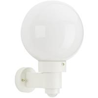 albert Wandleuchte A-92252, mit Bewegungsmelder, weiß Aluguss, Acrylglas, IP44, mit Montageplatte - 