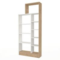 Homemania Boekenkast Zerre 75,4x22x170,8 cm eikenkleurig en wit