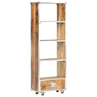 vidaXL Bücherregal 56x28x163 cm Raues Mango-Massivholz Braun