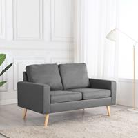 vidaxl 2-Sitzer-Sofa Hellgrau Stoff Grau