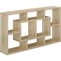 [en.casa] Wandregal 85x47,5x16cm Regal Bücherregal Hängeregal Eiche-Optik Büro - 