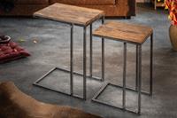 Bijzettafel Atlantis set van 2 Teak-hout