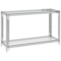 vidaXL Bijzettafel 120x40x78 cm roestvrij staal en glas zilverkleurig