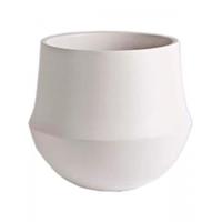 d&mdeco Pot Fusion White ronde bloempot voor binnen 17x15 cm wit