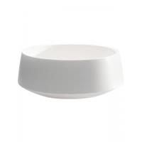 d&mdeco Bowl Fusion White lage ronde bloempot voor binnen 33x13 cm wit