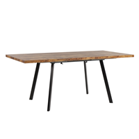 Beliani Eettafel lichtbruin/zwart 140/180 x 90 cm uitschuifbaar HARLOW