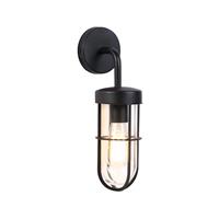 qazqa Country Wandleuchte schwarz mit Glas - Elza - 