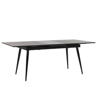 Beliani Eettafel zwart 160 / 200 x 90 cm uitschuifbaar MALDON