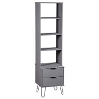 vidaXL Boekenkast New York Range massief grenenhout grijs