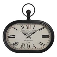 Clayre & Eef Wandklok - 50*3*44 cm / 1*aa - zwart - ijzer / glas -  - 6KL0691