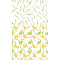Duni Pasen tafelkleed/tafellaken konijnen en hanen geel / groen 138 x 220 cm -