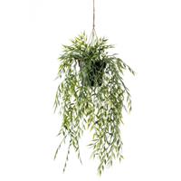 Emerald Kunstplant hangend in pot bamboe 50 cm