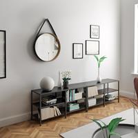 TALOS Golden Style Ø 55 cm - massiver und sehr hochwertiger Aluminiumrahmen - goldene Lackierung innen und außen in matt schwarz - Aufhängeband in