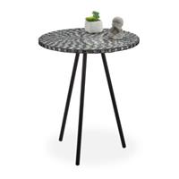 Relaxdays Beistelltisch Mosaik schwarz/weiß