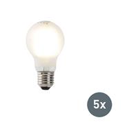LUEDD Set van 5 E27 LED filament lampen A60 mat glas 4W 320 lm 2700K