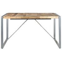 vidaXL Eettafel 140x140x75 cm ruw mangohout