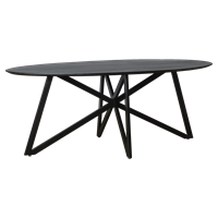 Wants&Needs Furniture Eettafel Oslo Black Acasia Web Leg 76 x 200 x 100