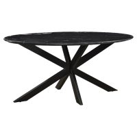 Wants&Needs Furniture Eettafel Marble Oval Spider Zwart 75 x 180 x 90