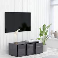 vidaXL Tv-meubel 80x34x30 cm spaanplaat hoogglans grijs