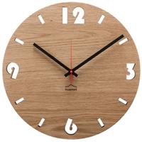 Yomonda Holz-Wanduhr Eiche Rund Wanduhren braun