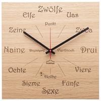 Yomonda Holz-Wanduhr Dialekt Eiche Eckig Wanduhren braun