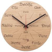 Yomonda Holz-Wanduhr Eiche Dialekt Rund Wanduhren braun