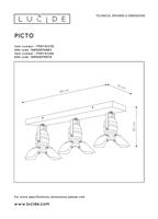 Lucide - Spot Picto in Rosa und Grau GU10 3-flammig