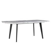 Beliani Eettafel marmer-look/zwart 160 / 200 x 90 cm uitschuifbaar MOSBY