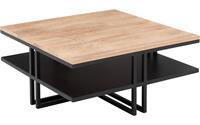 Goossens Salontafel Mamilo vierkant, hout eiken onbewerkt, elegant chic, 80 x 35 x 80 cm