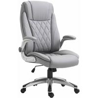 Vinsetto bureaustoel draaistoel computerstoel met kantelfunctie in hoogte verstelbaar kunstleer grijs 69,5 x 76 x 113-121 cm