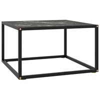 vidaxl Salontafel met zwart marmerglas 60x60x35 cm zwart