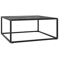 vidaxl Salontafel met zwart marmerglas 80x80x35 cm zwart