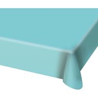 Folat 2x stuks tafelkleed van plastic lichtblauw 130 x 180 cm -