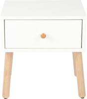 Möbilia Nachtkommode, B40xT35xH42cm braun/weiß
