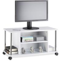 RELAXDAYS Fernsehtisch weiß, TV-Unterschrank mit 4 Rollen, rollbarer Fernsehschrank, MDF, HxBxT: 41,5 x 80 x 40 cm, white